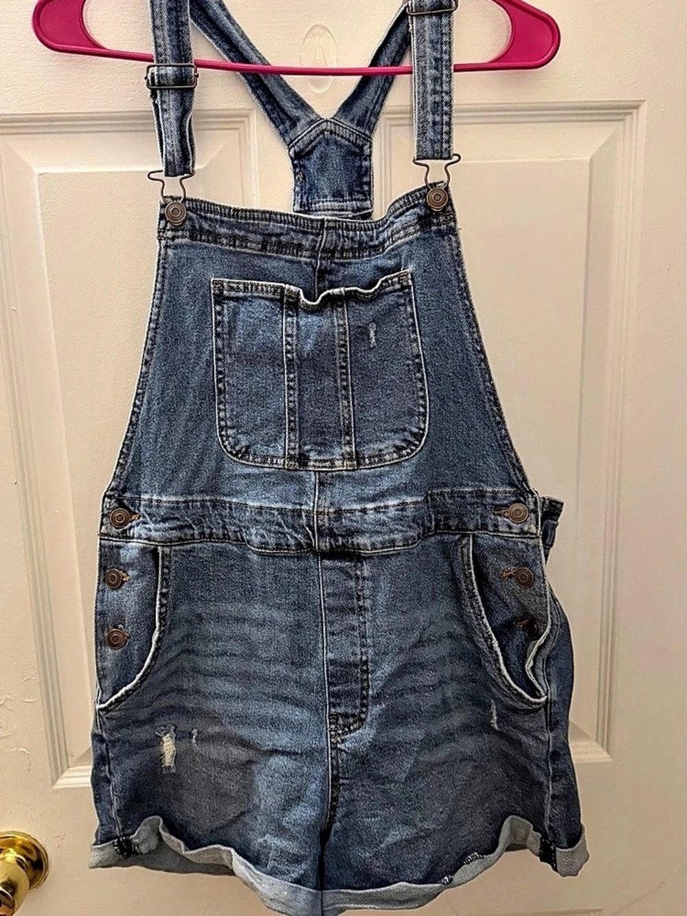 Celebrity Pink Denim Overall Shortalls Blue Size XL